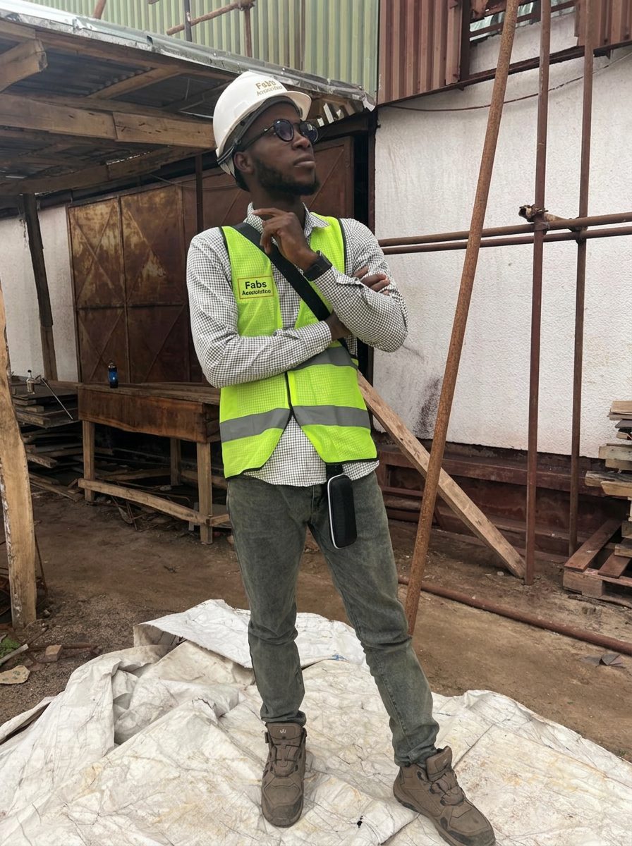 FAB's Associate site engineer in hard hat and high-visibility vest